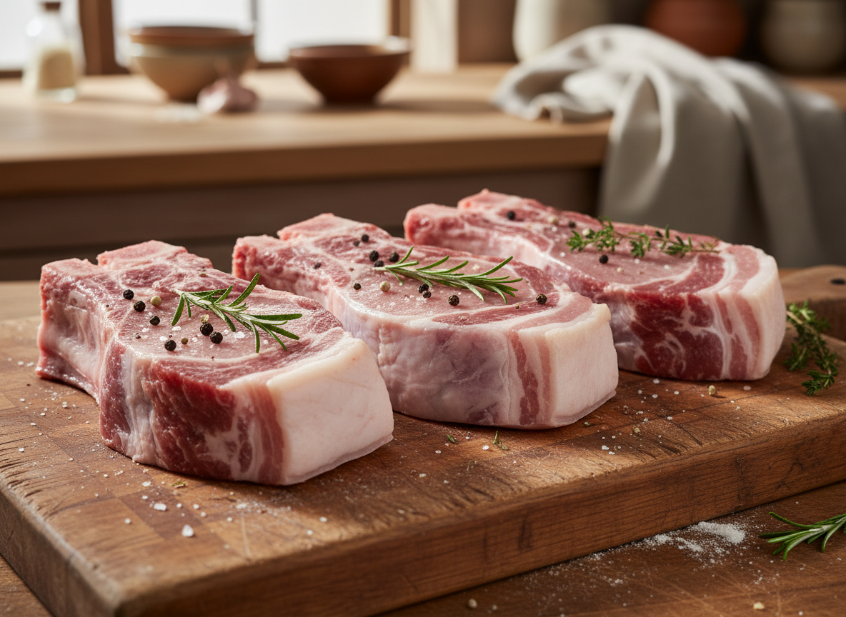 Pastured pork chops from Foxtail Farm