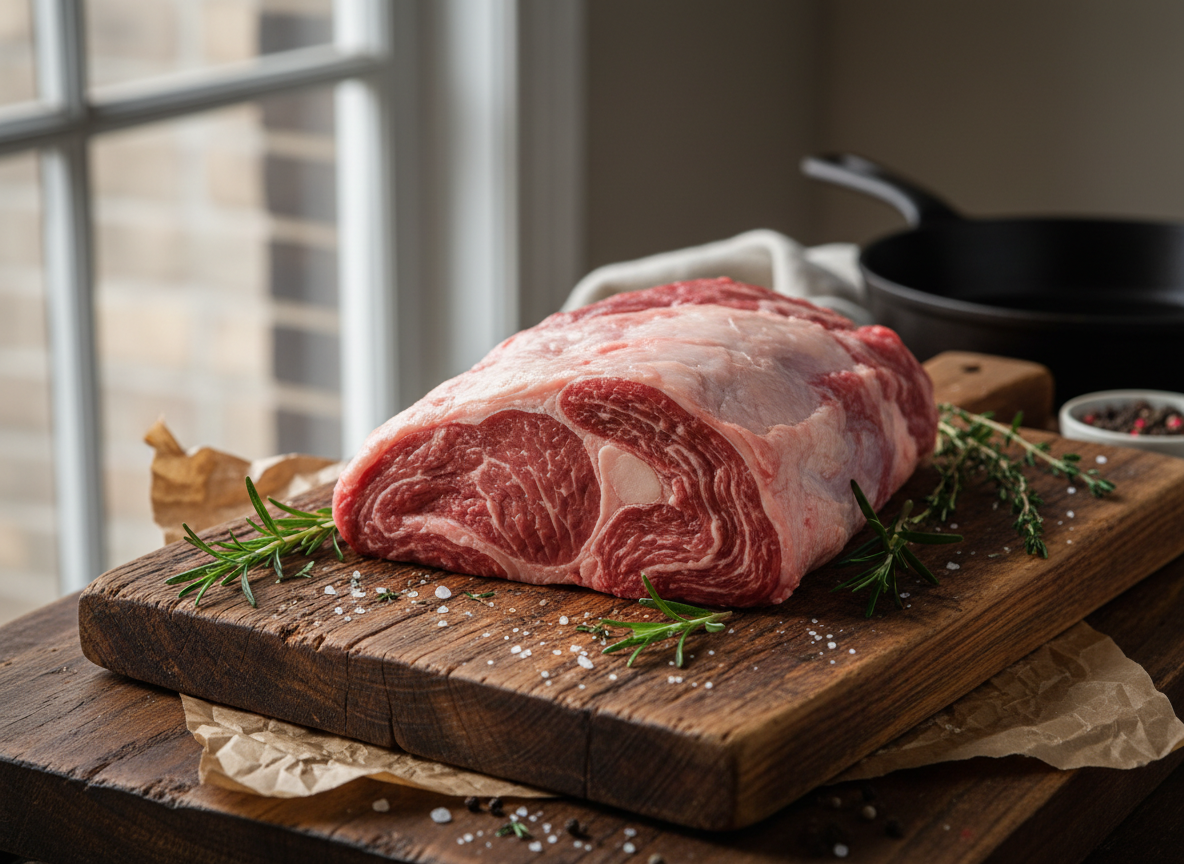 Chuck roast from Foxtail Farm grass-fed Dexter beef